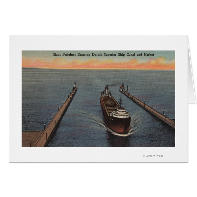 Duluth, MN - Uitzicht van het vrachtschip dat het  (Voorkant Horizontaal)