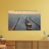 Duluth, MN - Uitzicht van het vrachtschip dat het  Canvas Afdruk (Insitu (Woonkamer))