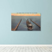 Duluth, MN - Uitzicht van het vrachtschip dat het  Canvas Afdruk (Insitu (Houten vloer))