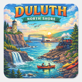 Duluth North Shore Minnesota-souvenirstickers Vierkante Sticker