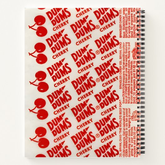  Dum Dums Cherry Wrapper Pattern Notitieboek (Achterkant)