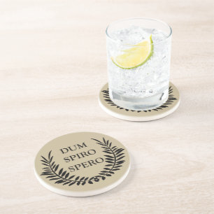 dum spiro spero, latijns zin zandsteen onderzetter