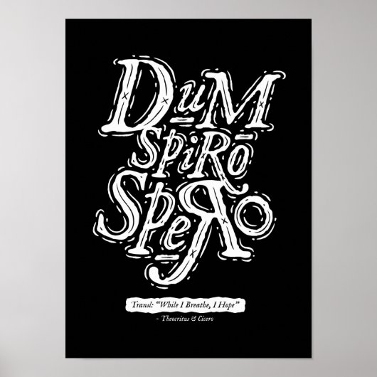 Dum Spiro Spero - Poster - zwart (Voorkant)