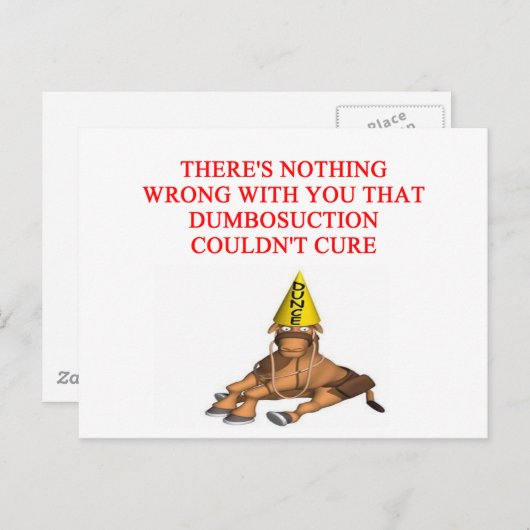 DUMB belediging Briefkaart (Voorkant / Achterkant)