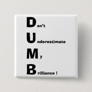 DUMB VIERKANTE BUTTON 5,1 CM