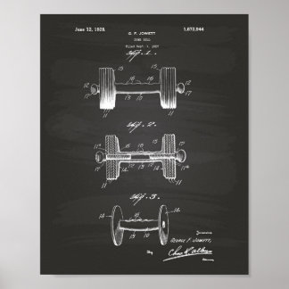Dumbbell 1928 Patent Art - Chalkboard Poster