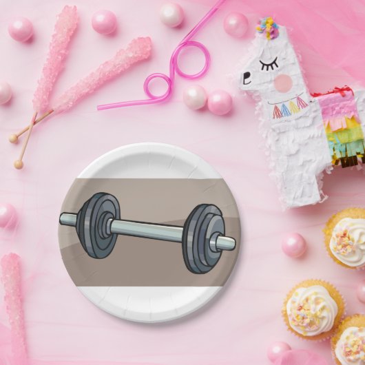Dumbbell Gewicht Papieren Bordje (Feest)