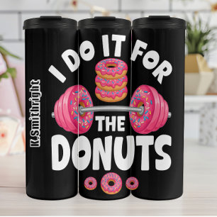 Dumbbell ik doe het voor donuts thermosbeker