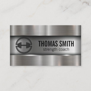 Dumbbell Logo metallische achtergrond Visitekaartje