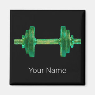 Dumbbell Retro Bodybuilder Gym Fitness of Coach Magneet