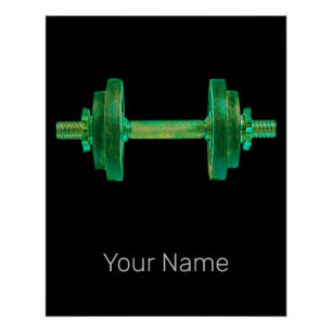 Dumbbell Retro Bodybuilder Gym Fitness of Coach Perfect Poster
