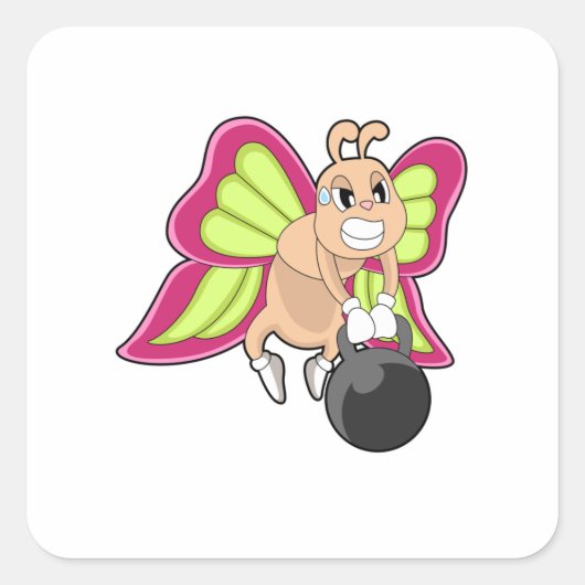 Dumbbell — Vliegbestendigheidsopleiding Vierkante Sticker (Voorkant)