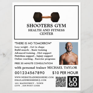 Dumbbell Weight, Personal trainer, Gym Adverteren Flyer