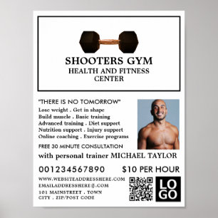 Dumbbell Weight, Personal trainer, Gym Adverteren Poster