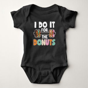 Dumbbell Weightlift Donut Dessert Gym Workout Romper