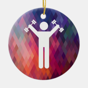 Dumbell Exercises Sign Keramisch Ornament