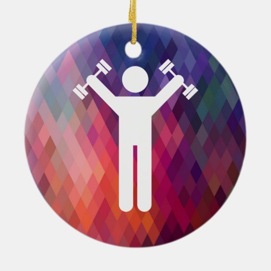 Dumbell Exercises Sign Keramisch Ornament (Achterkant)