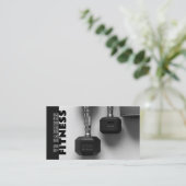 Dumbells Fitness Carte de visite noir blanc (Debout devant)