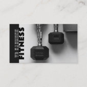 Dumbells Fitness Carte de visite noir blanc (Devant)
