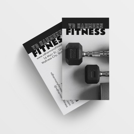 Dumbells Fitness Carte de visite noir blanc