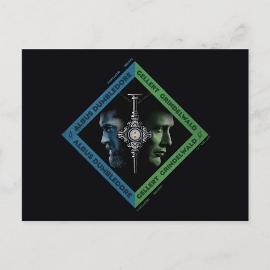 Dumbledore en Grindlewald Bloedtropie Grafisch Briefkaart (Voorkant)