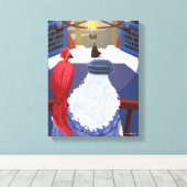 Dumbledore & Fawkes op Balcony Canvas Afdruk (Insitu (Houten vloer))