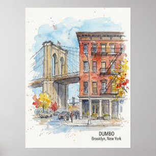 DUMBO Brooklyn New York — Iconische Brug Poster