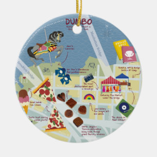 Dumbo Brooklyn New York Map  tweezijdig Keramisch Ornament
