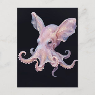 Dumbo Octopus — Diepzee Impasto Olie Schilderkunst Briefkaart