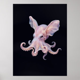 Dumbo Octopus — Diepzee Impasto Olie Schilderkunst Poster