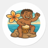 Dumi Ocean Drummer Ronde Sticker (Voorkant)