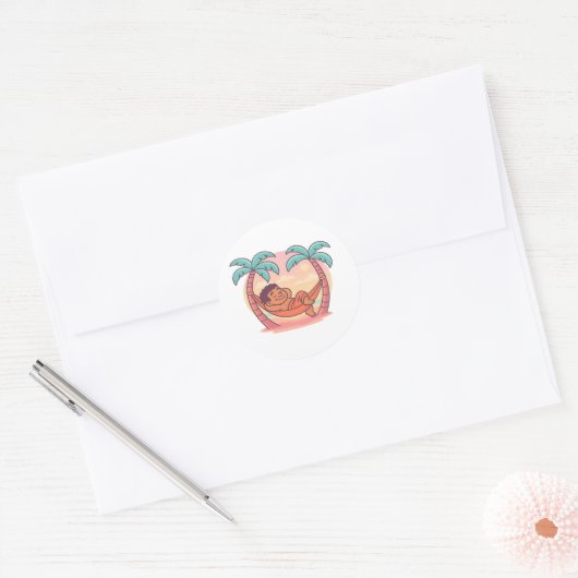 Dumi Palm Dreamer Ronde Sticker (Envelop)