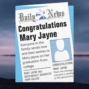 Dummy Newspapier Headlines Afstuderen Kaart