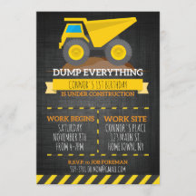 Dump Alles Construction Birthday Invision