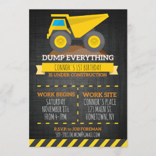 Dump Alles Construction Birthday Invision Kaart