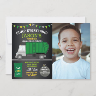 Dump Alles Fun Rubbish Truck Birthday Foto Kaart