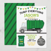 Dump Alles Fun Rubbish Truck Birthday Invitat Kaart (Voorkant / Achterkant)
