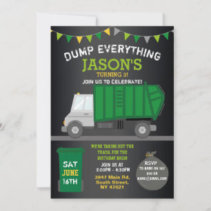 Dump Alles Fun Rubbish Truck Birthday Kaart