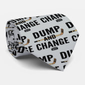 Dump en Change Hockey op zilvergrijs Stropdas (Opgerold)