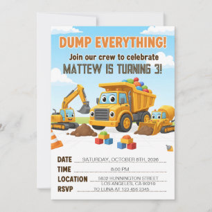 Dump Everything Constructie Dumptruck Verjaardag Kaart