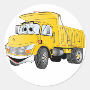 Dump Truck 2 Asgele Cartoon Ronde Sticker