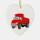 Dump Truck 2 Assen Rode Cartoon Keramisch Ornament (Rechts)