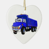 Dump Truck 3 Axle Blauwe Cartoon Keramisch Ornament (Rechts)