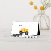 Dump Truck Bouw Gestreepte Verjaardag (Achterkant)