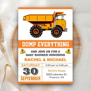 Dump Truck Bouw Thema Baby Shower Kaart