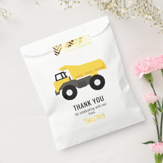 Dump Truck Bouwwagens Verjaardagsfeest Bedankzakje (Gezegeld)
