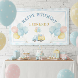 Dump Truck Boy First Happy Birthday Party  Spandoek
