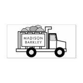 Dump Truck Boy's Leuke Kind naam Rubberstempel (Afrduk)