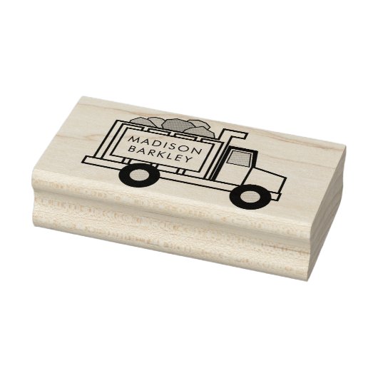 Dump Truck Boy's Leuke Kind naam Rubberstempel (Stempel)