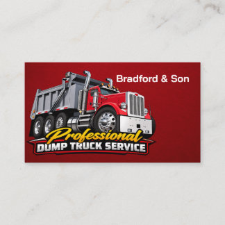 Dump Truck Company Trucking Service Business Card Visitekaartje